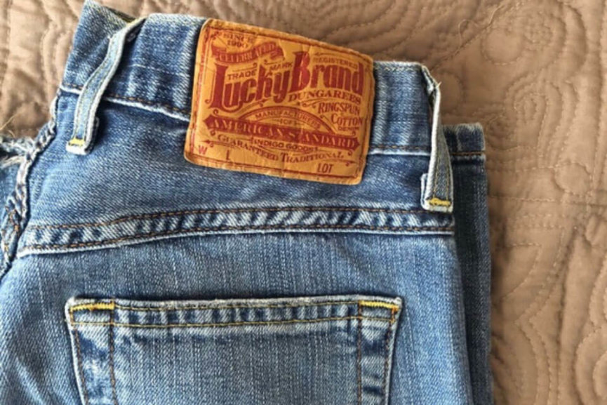 A pair of lucky jeans